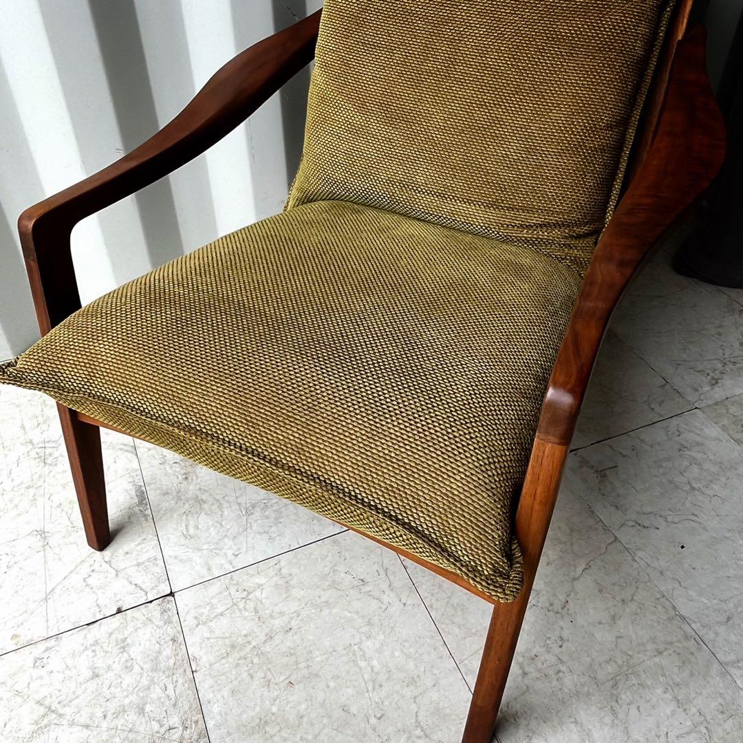 取付無料！飛騨の家具 シラカワ 凛 北欧風グリーンパーソナルチェア・オットマン✨