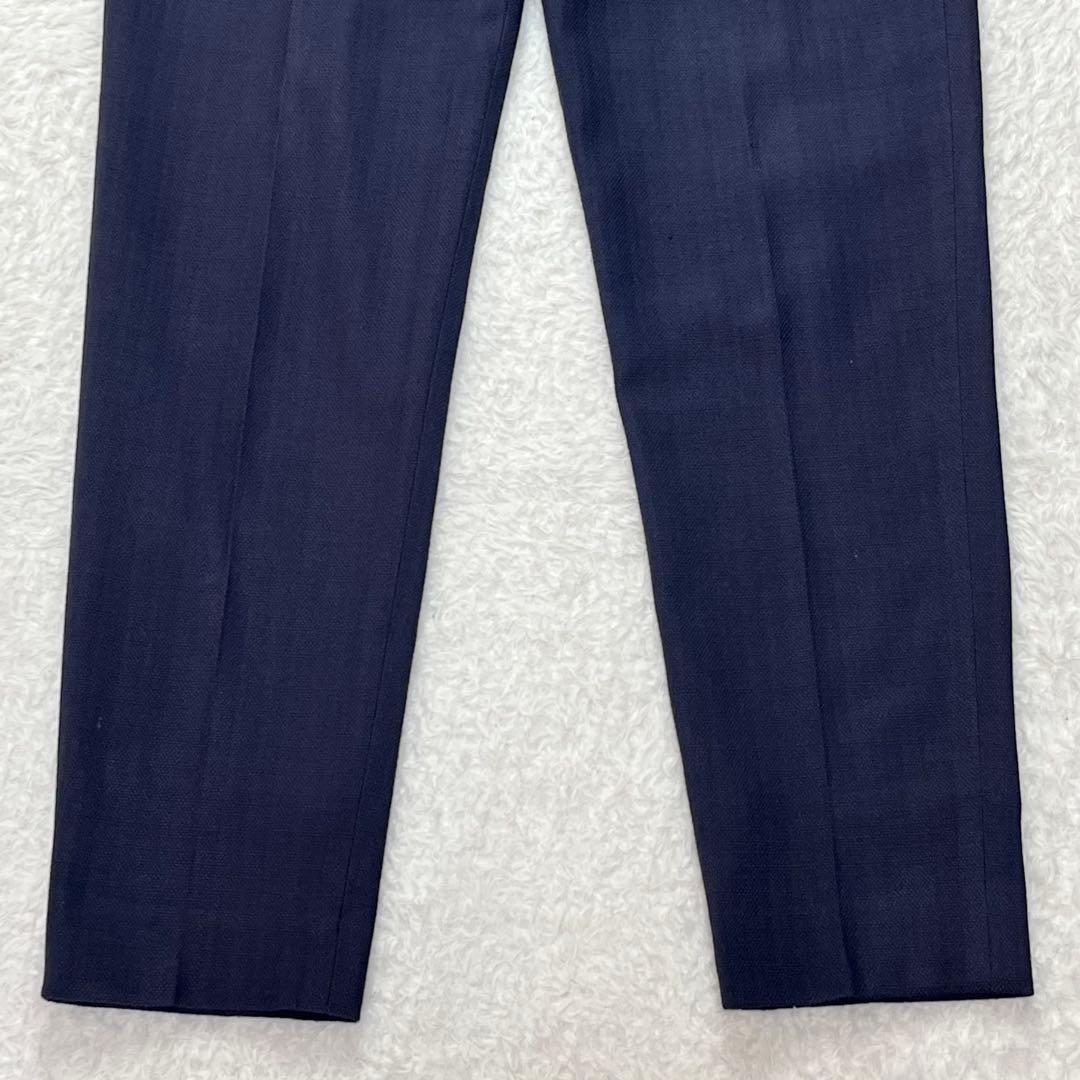 グリーンレーベルリラクシング　セットアップ　ノーカラー　パンツ　スーツ　ネイビー