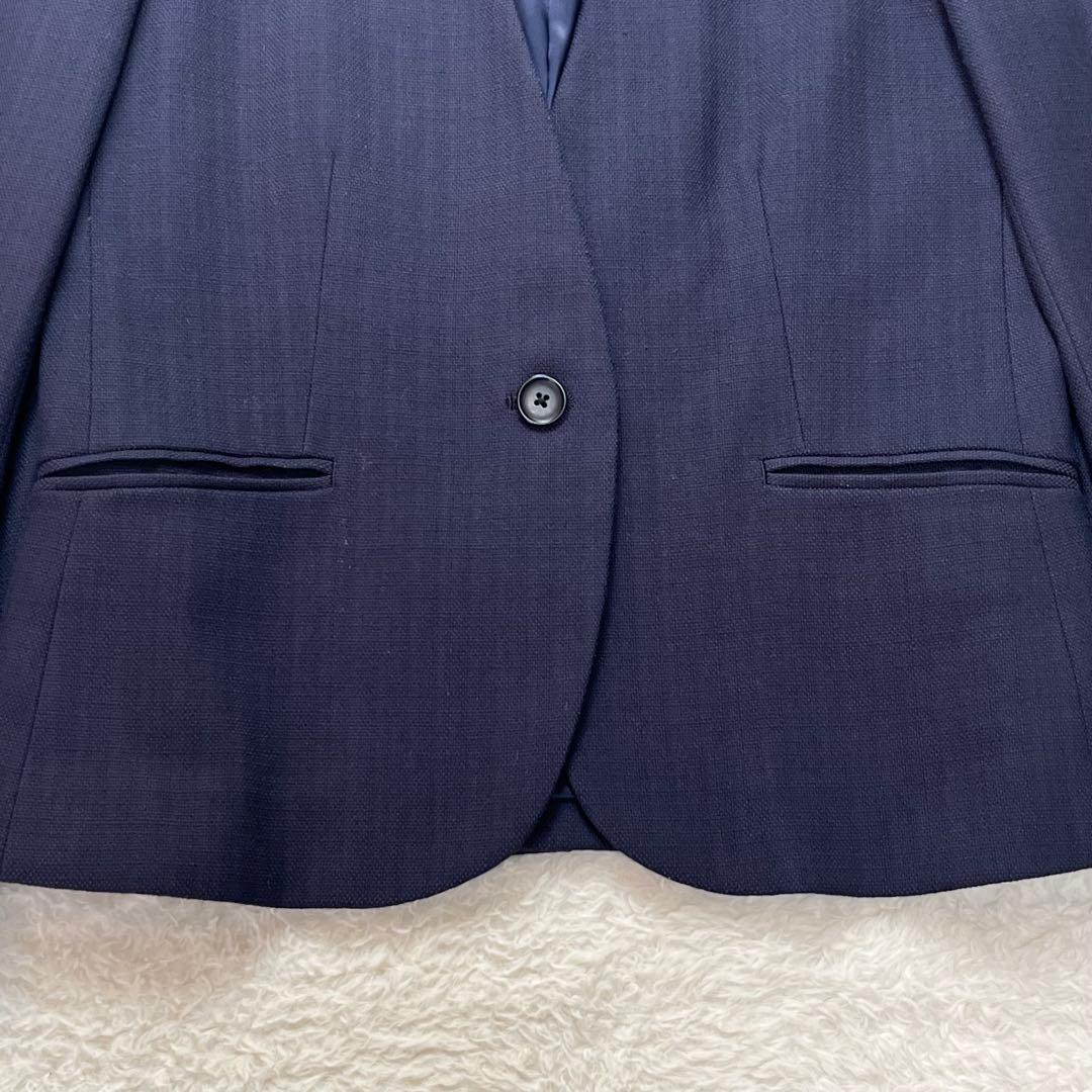 グリーンレーベルリラクシング　セットアップ　ノーカラー　パンツ　スーツ　ネイビー