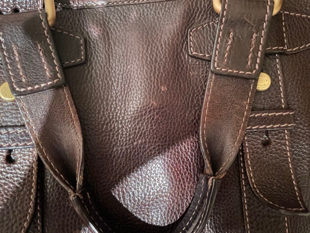 BALLY ダークブラウン レザー トートバッグ