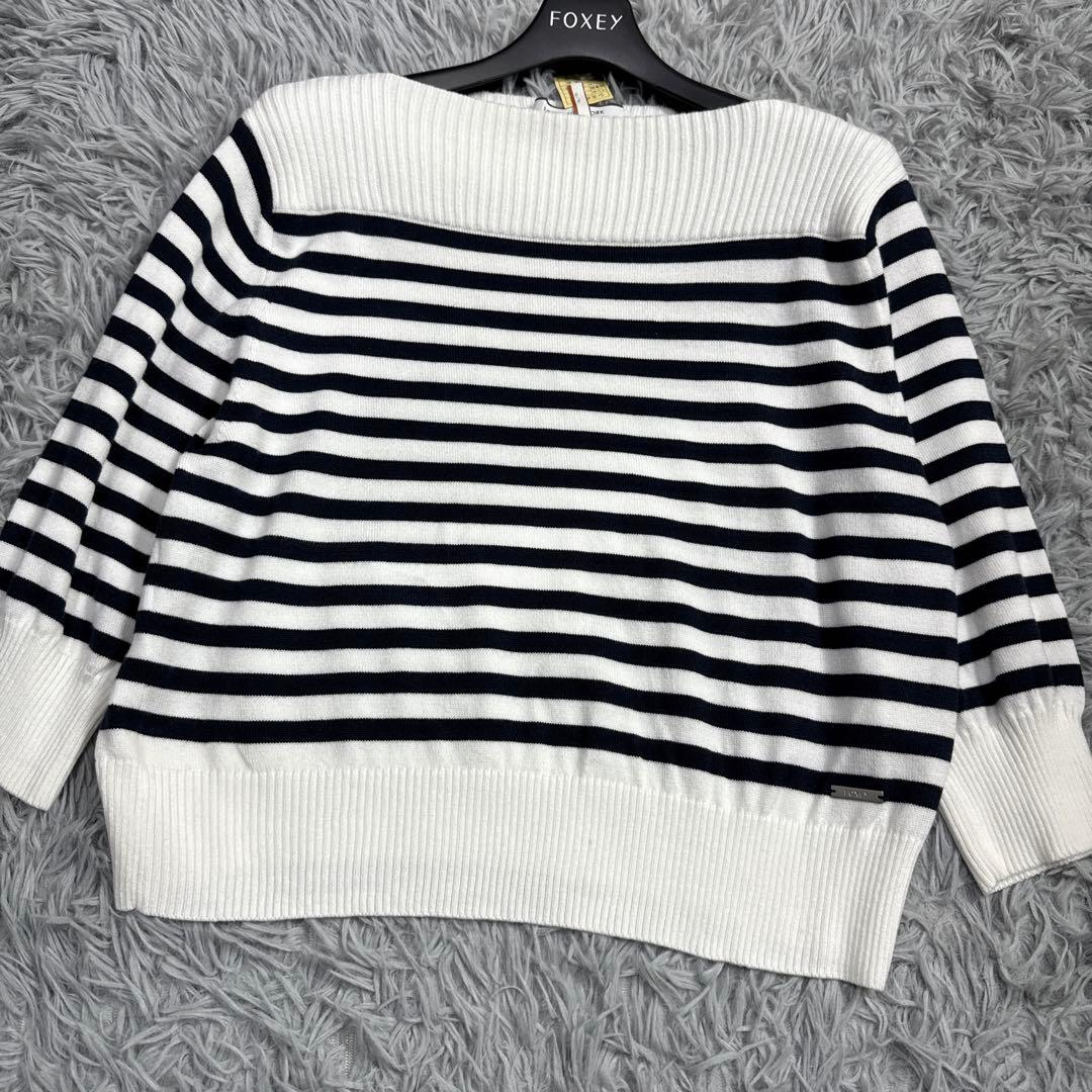 2021年 フォクシー 希少サイズ42 セバーグセーター ボーダーニット 洗える