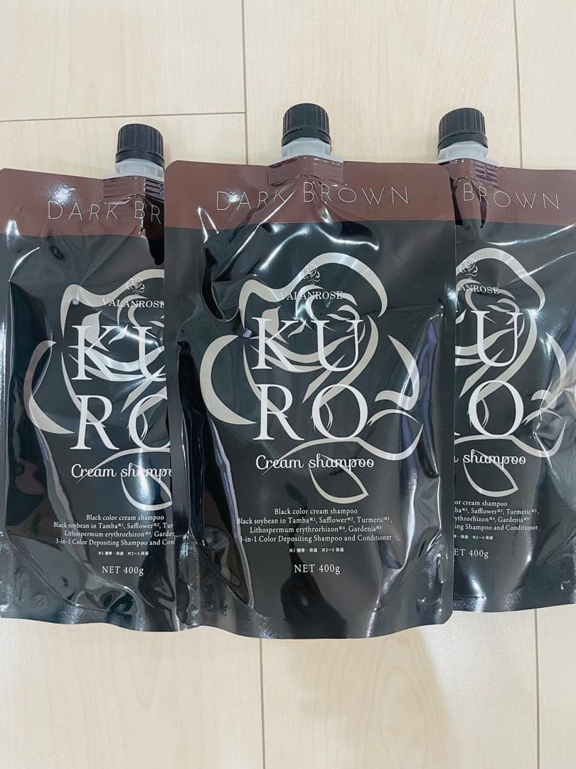 バランローズ KUROクリームシャンプー ダークブラウン 400g 3パック