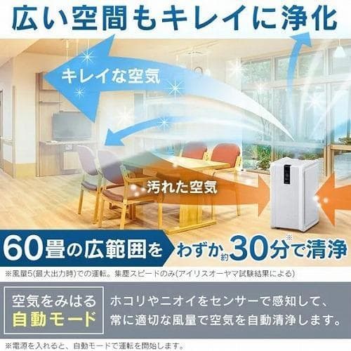 大型空気清浄機 60畳 ホワイト IAP-A130HTH-W アイリスオーヤマ