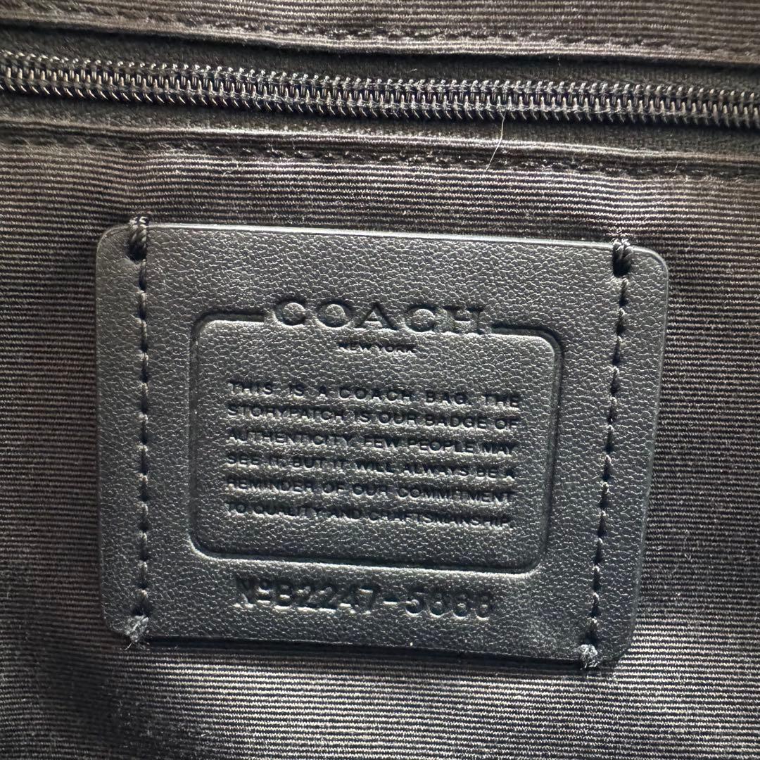 美品✨ コーチ リュック ビジネスA4 ペブルレザー 2室 大容量 ブラック