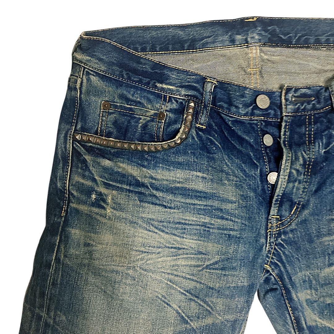 HYSTERIC GLAMOUR デニムパンツ W34 ダメージジーンズ　裾濃色