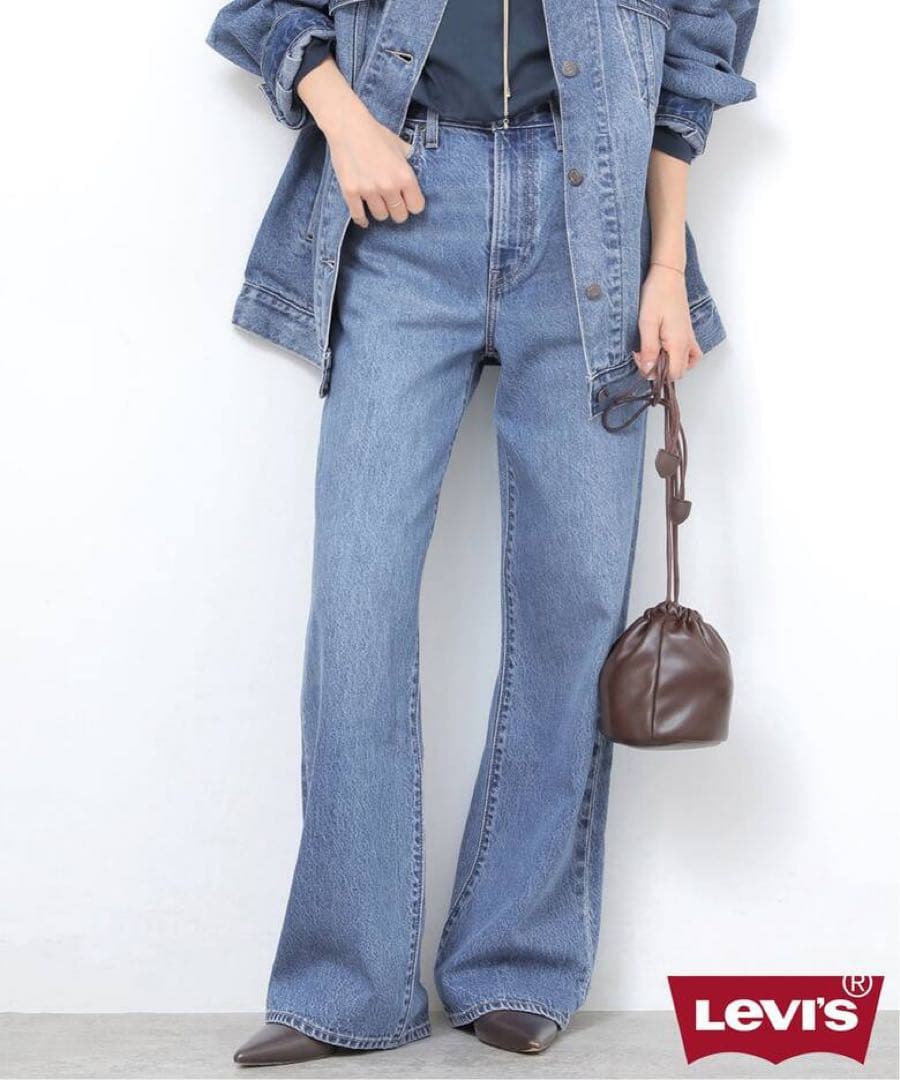 ［26SS新作］別注【LEVI’S】RIBCAGE WIDE LEG：デニム
