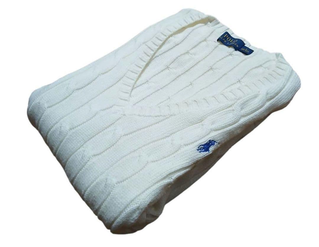 【美品】ラルフローレン大人気Vネックケーブルニットセーター現行品