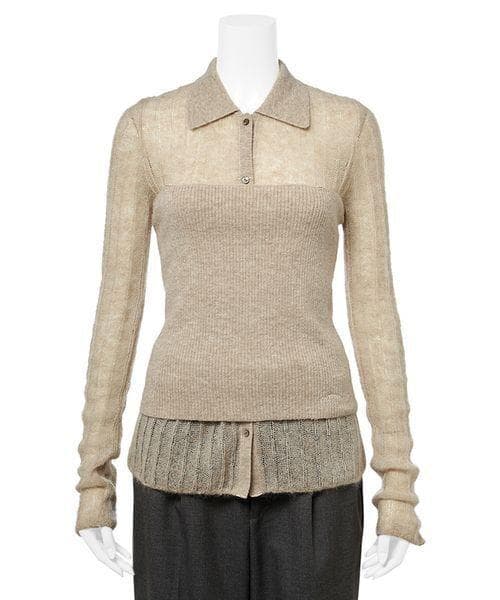 Mila Owen ポロ襟ワイドリブペアSETモヘアニット　新品未使用