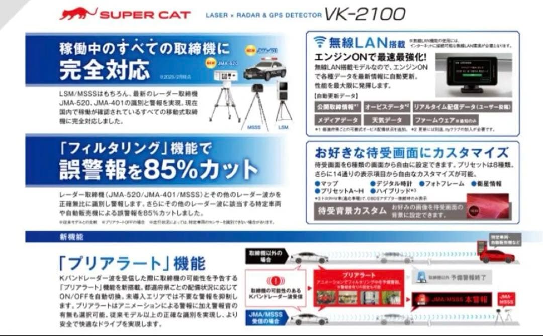 【値下げ中】新品⭐︎ユピテル⭐︎高性能×最新レーザー×レーダー探知機⭐︎VK2100