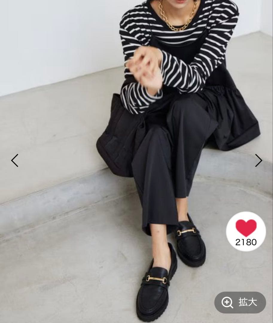 トラックソールビットローファー【Mazell】オールブラック　37（23.5）