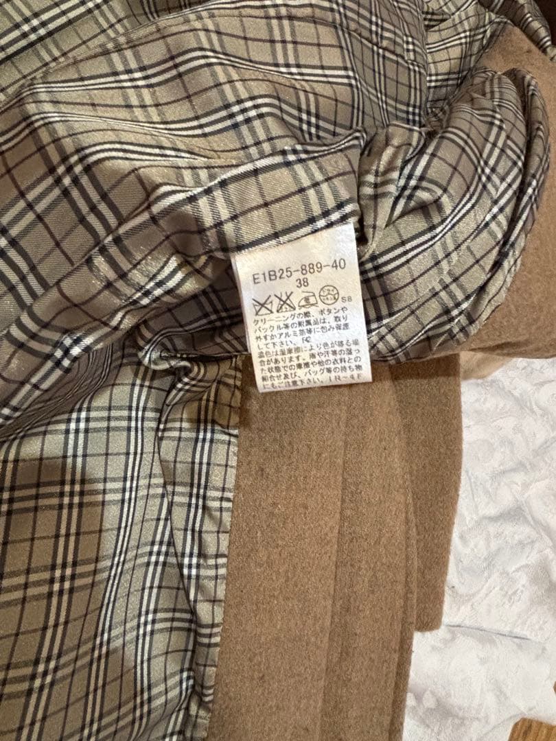 着用回数少なめ バーバリー ブルーレーベル ダッフルコート 38 ブラウン