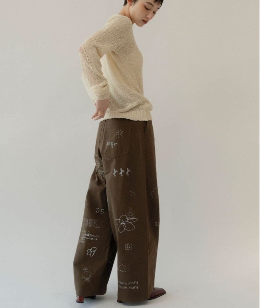 パンツ Knuth Marf high waist tattoo pants