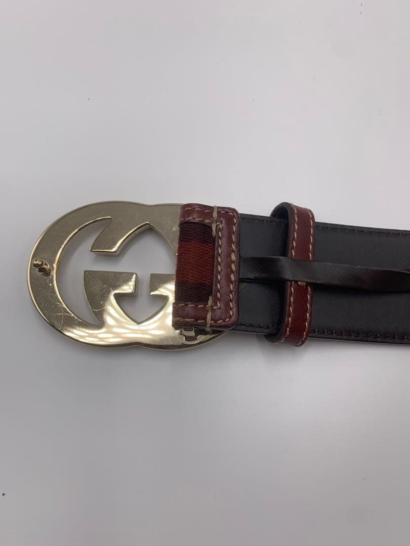 ✨美品✨グッチ ベルト インターロッキング GG シマ レザー ユニックス