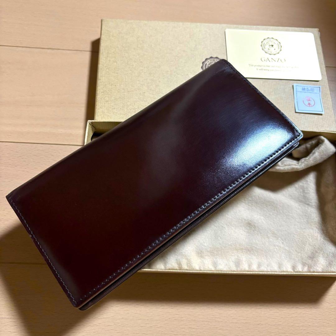 ガンゾ　CORDOVAN (コードバン) 通しマチ長財布　伊勢丹限定　ブラウン