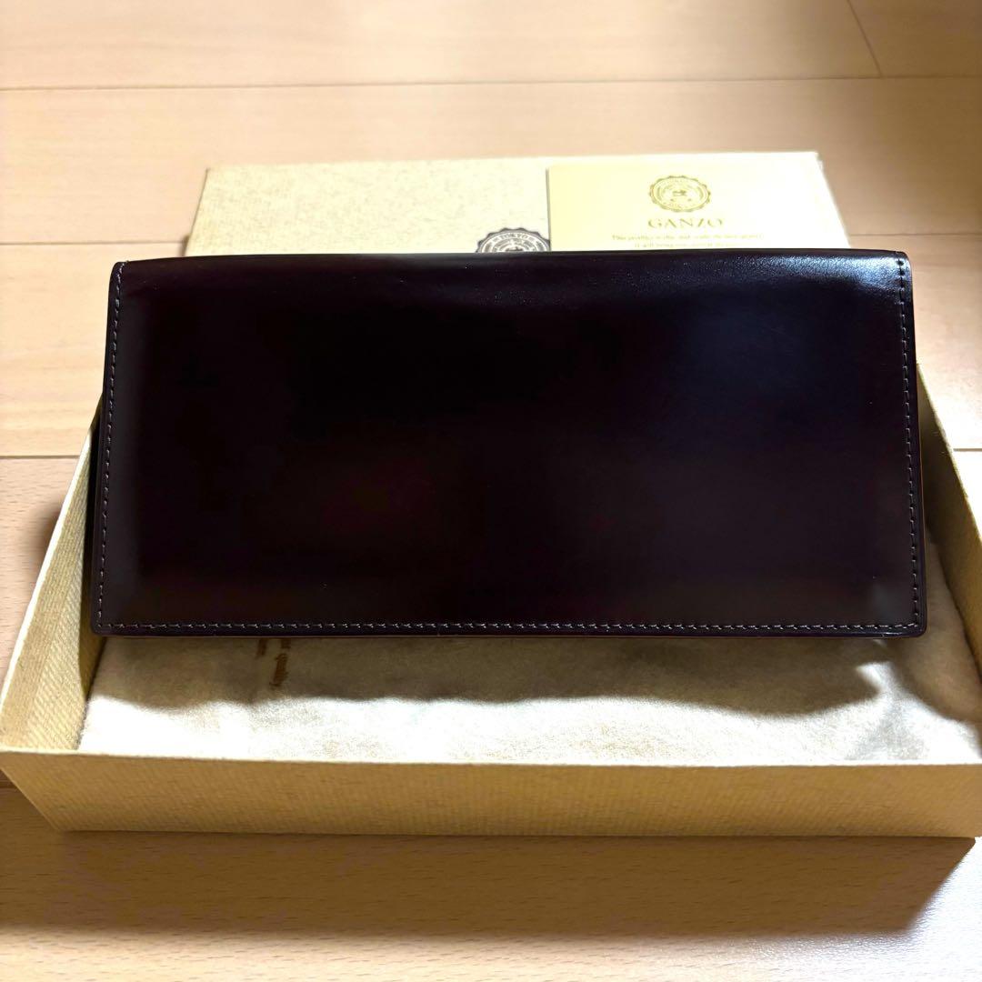 ガンゾ　CORDOVAN (コードバン) 通しマチ長財布　伊勢丹限定　ブラウン