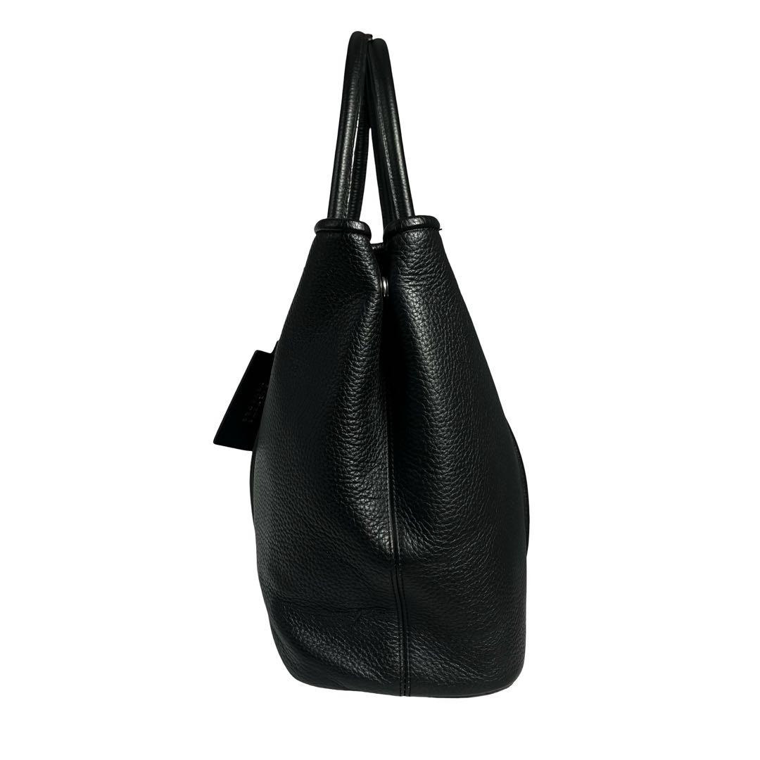 美品　バーニーズニューヨーク トートバッグ A4 シボ革 レザー 黒 790