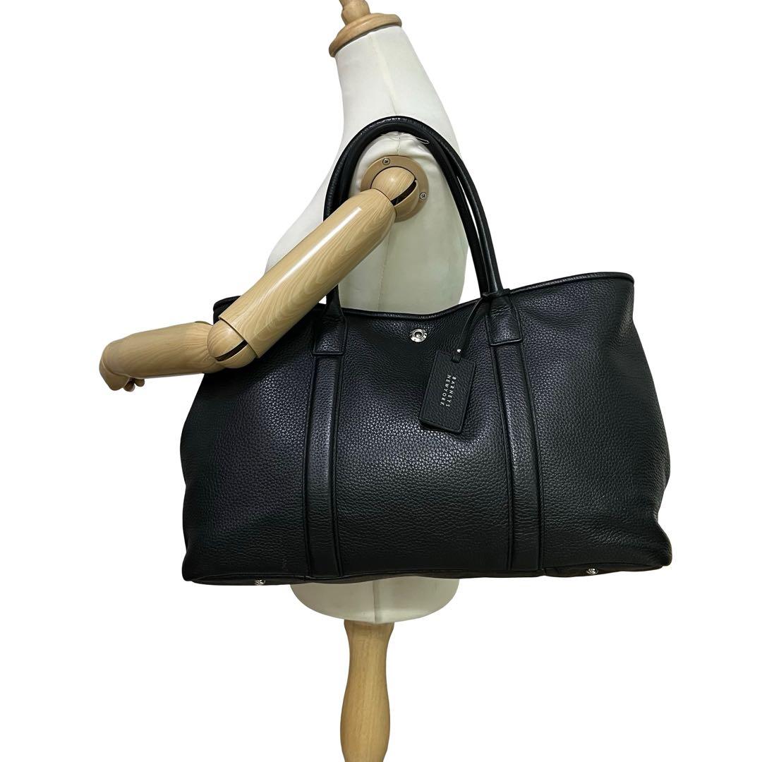 美品　バーニーズニューヨーク トートバッグ A4 シボ革 レザー 黒 790