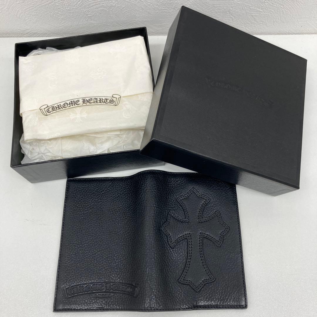 【新品】Chrome Hearts ブラックレザー パスポートケース