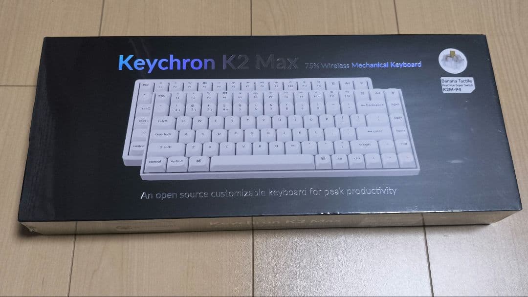 Keychron K2 Max QMK 白ホットスワップ/RGBスーパーバナナ