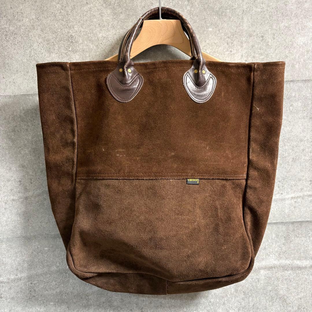 VANSON Leather Suede Tote Bag 茶　トートバッグ