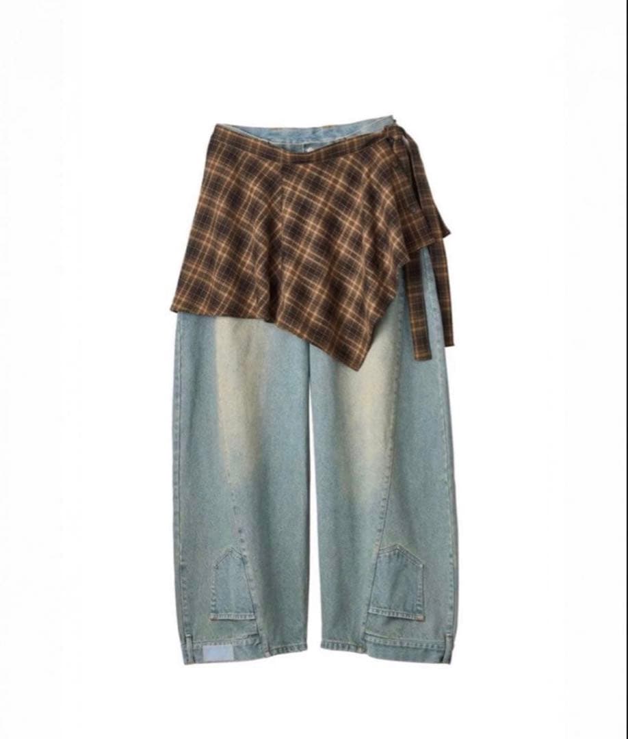 パンツ Knuth Marf shirt wrap denim pants blue S