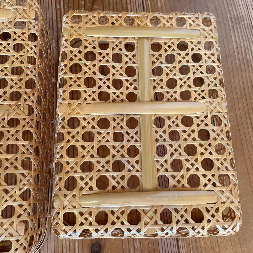 竹細工　カゴ　重なる3点セット