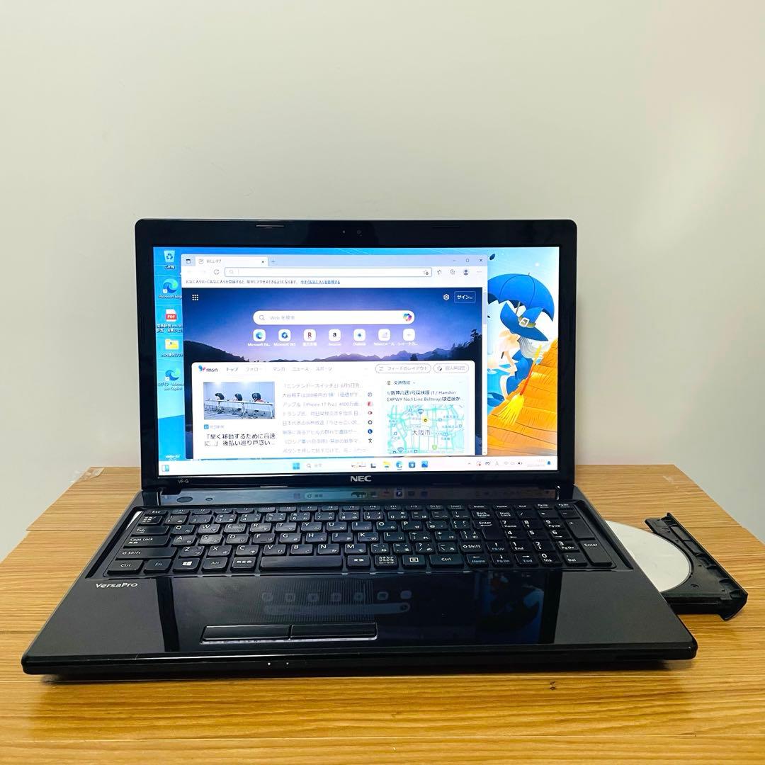 NECピアノブラックノートパソコン SSD win11 オフィスDVD