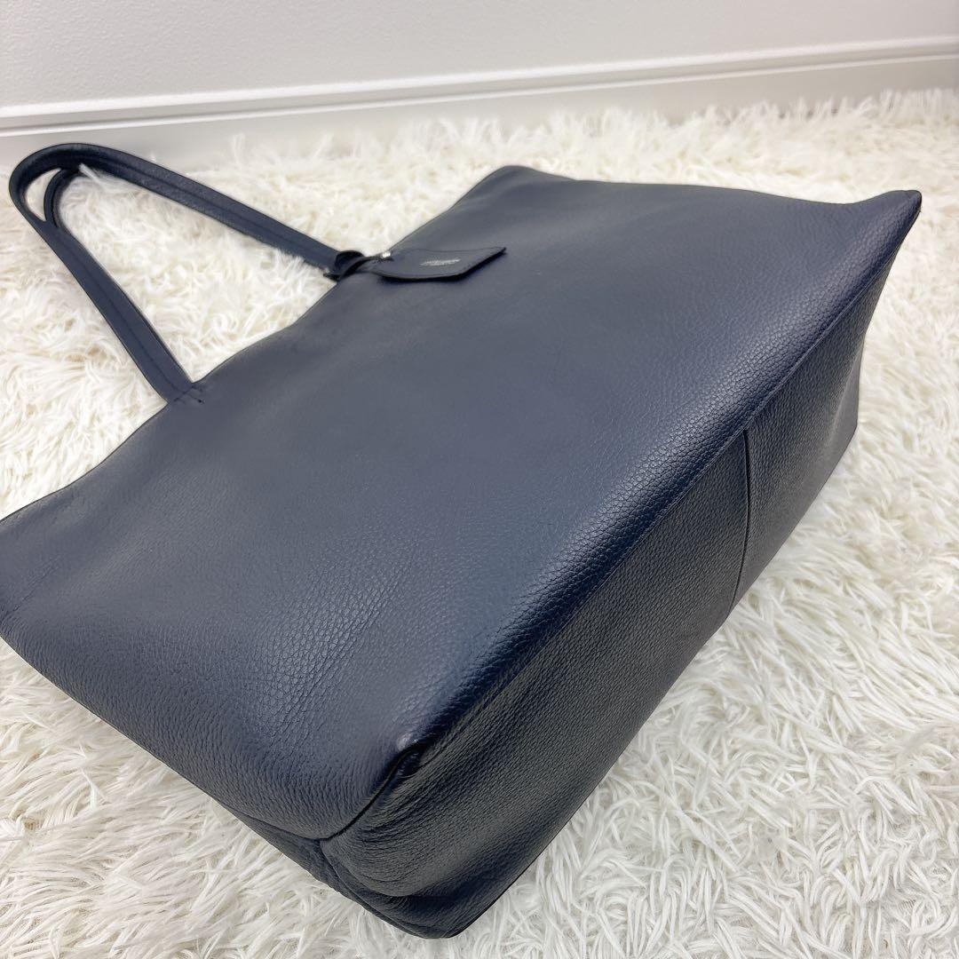 美品✨ユナイテッドアローズ レザートート ネイビー ポーチ付 A4大容量