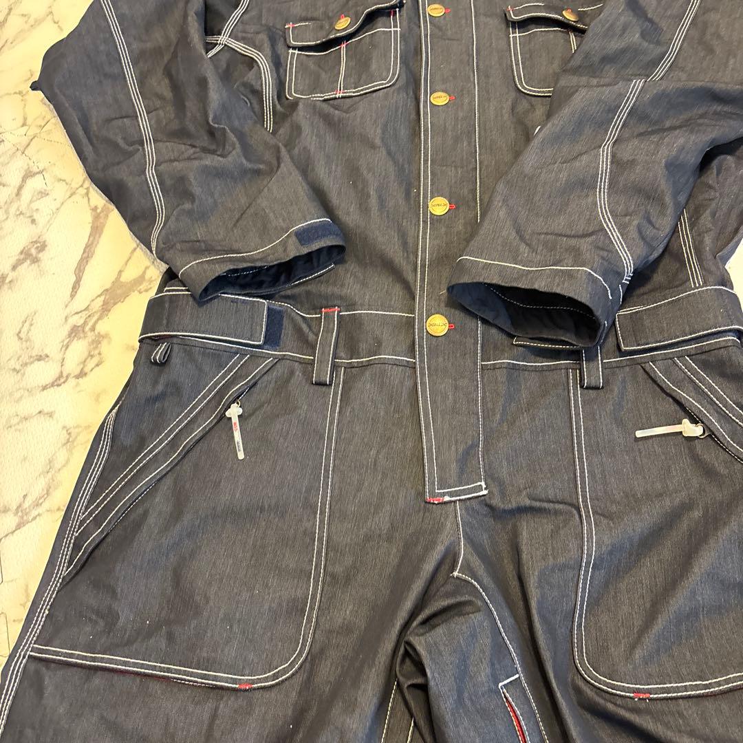 美品X-niX スノーウェア　デニム　上下　ツナギ　スノーボード　Lサイズ