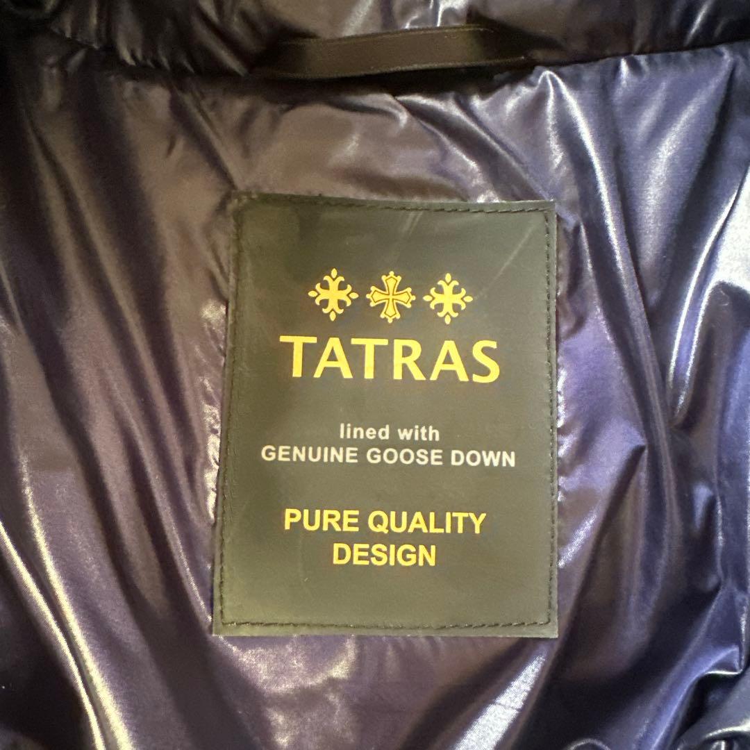 TATRAS グースダウン フード付きロングダウンジャケット ネイビー