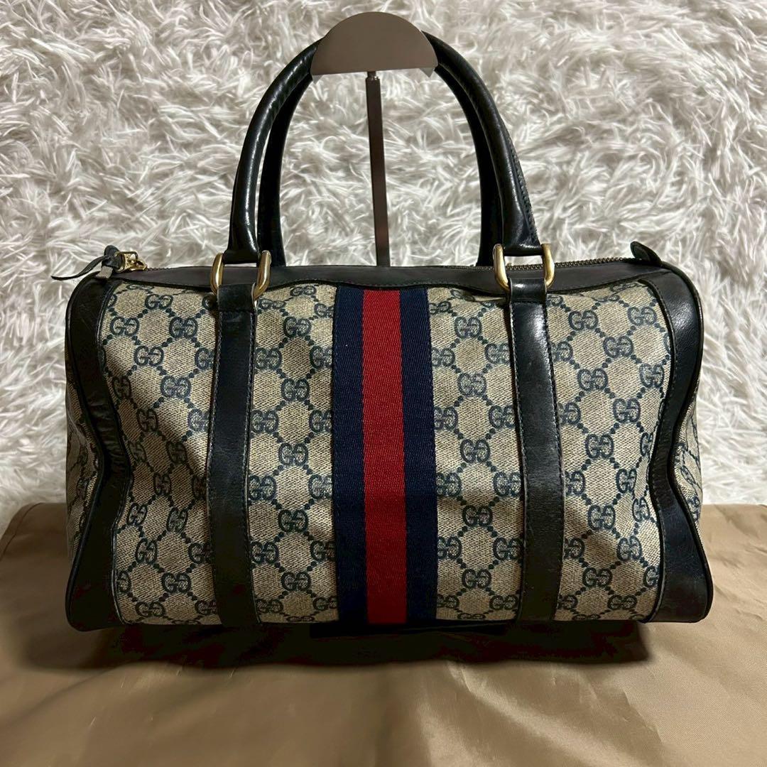 【最終値下げ】オールドグッチ シェリーライン GG柄 ボストン ハンドバッグ