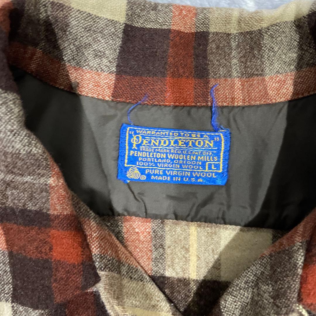 70s ペンドルトン ボードシャツ USA製 ブラウン　開襟　ビンテージ