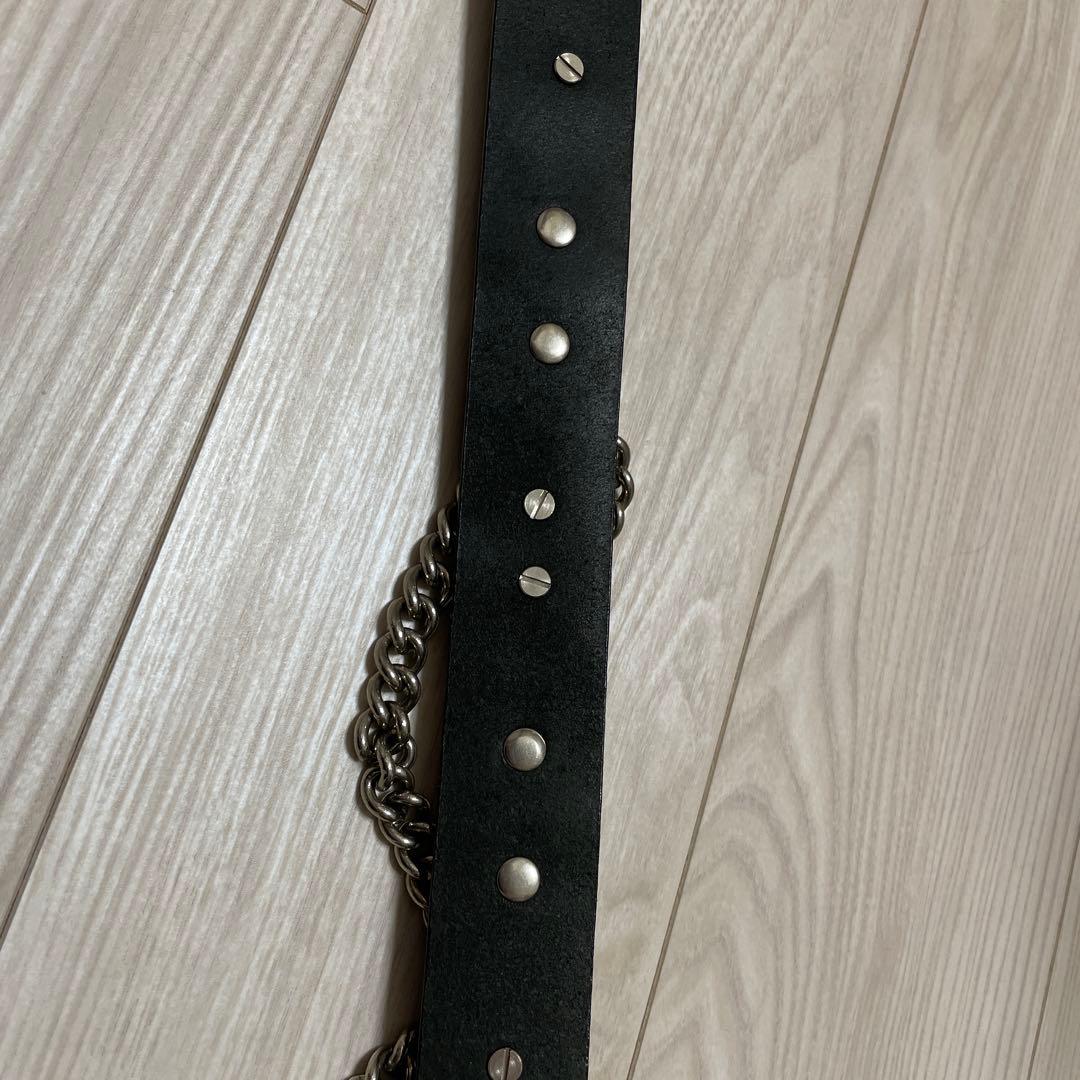 ジュンヤワタナベコムデギャルソンチェーンパンクベルトレザー本革ブラックpunk