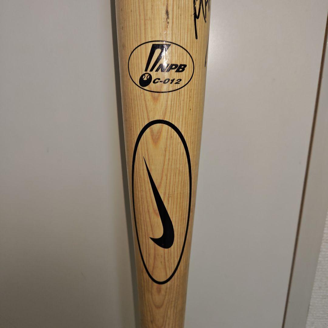 ナイキ 硬式 木製バット NPBマーク 千葉ロッテ 石井浩郎 サイン入り レア