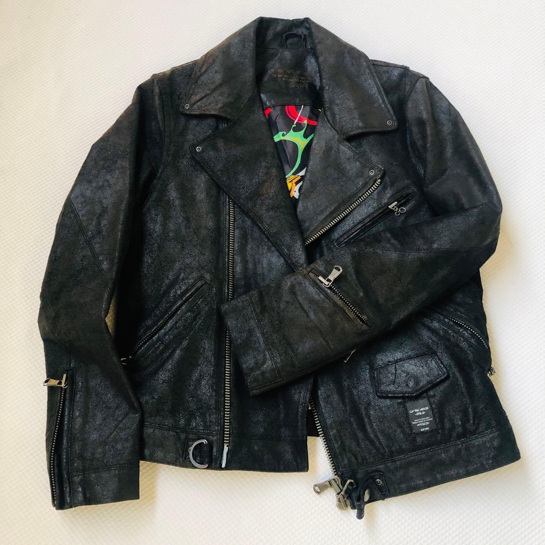 極美品！OF THE NEIGE STYLE 馬革 ダブルライダース 42 裏柄