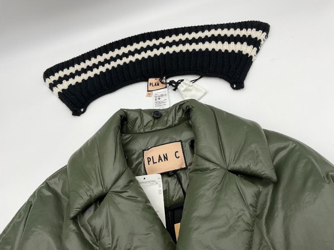 【新品】PLAN C ニットカラー切り替え中綿ロングコート 定価22万円