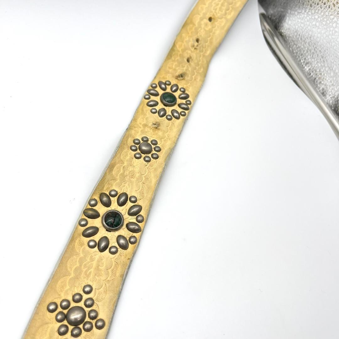 HTC エイチティーシ ベルト ビジュー スタッズ 装飾 レザー ロゴ金具