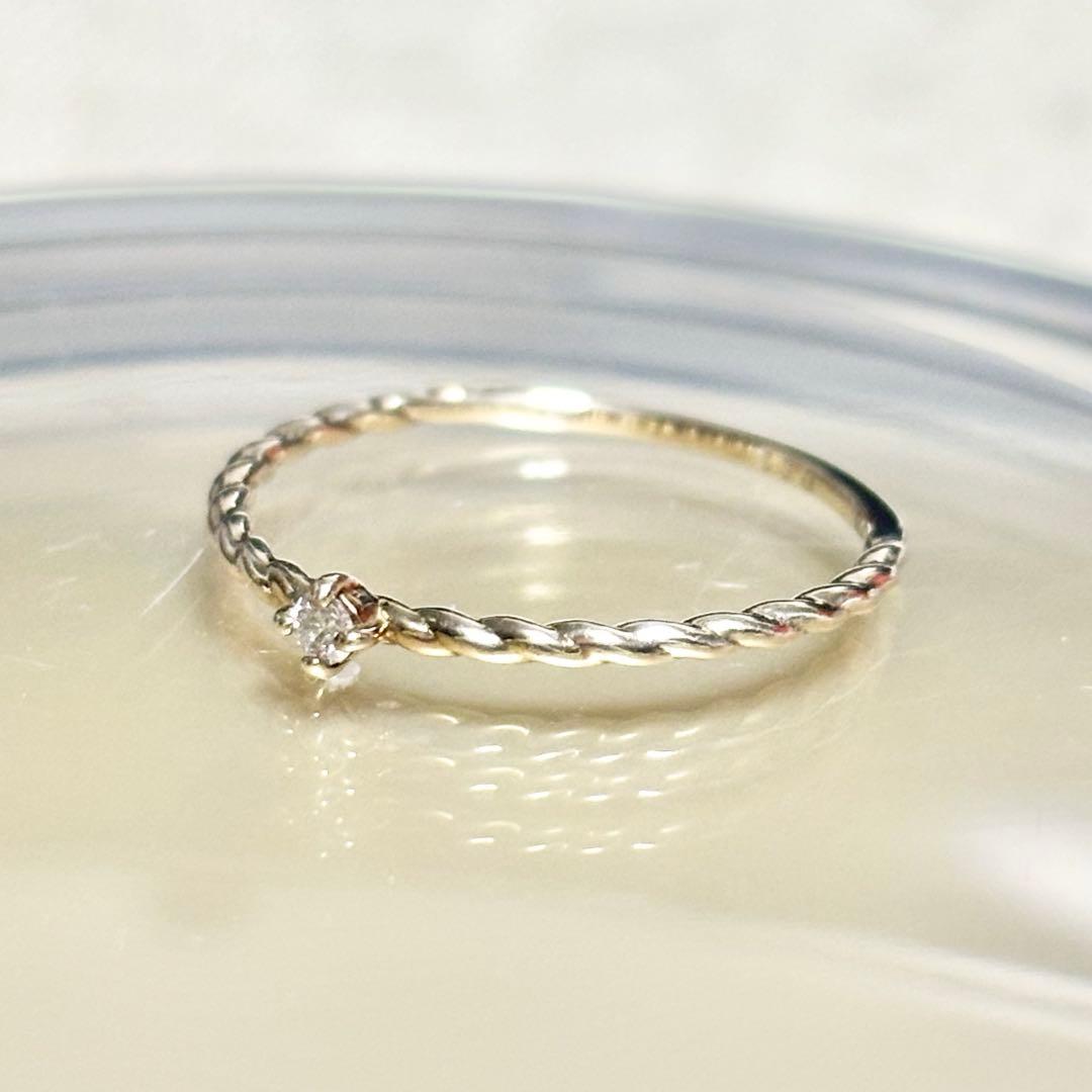 f*》様 k10YG ダイヤ ひねり リング