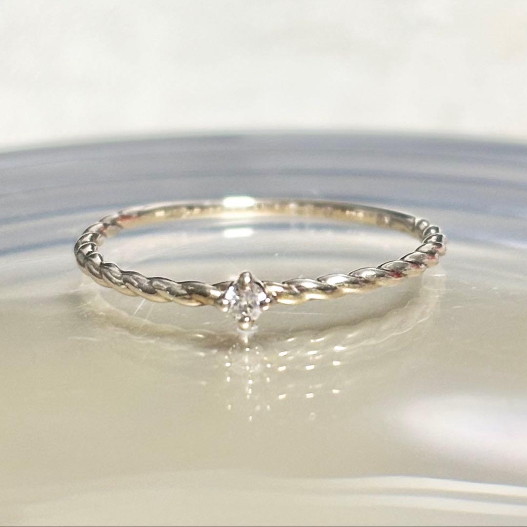 f*》様 k10YG ダイヤ ひねり リング