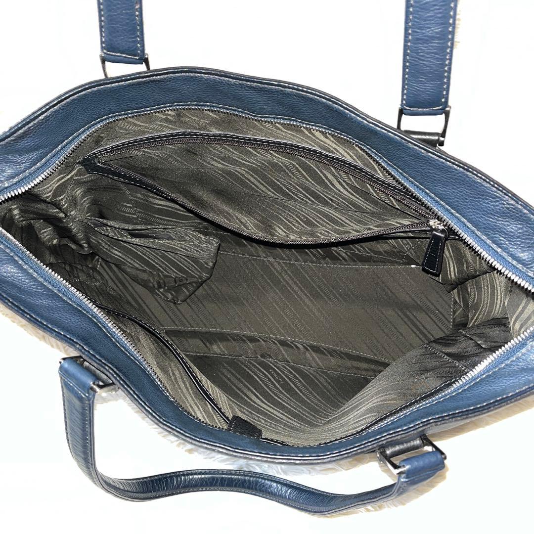 FUJITAKA フジタカ　カルク レザー　トートバッグ A4 ネイビー