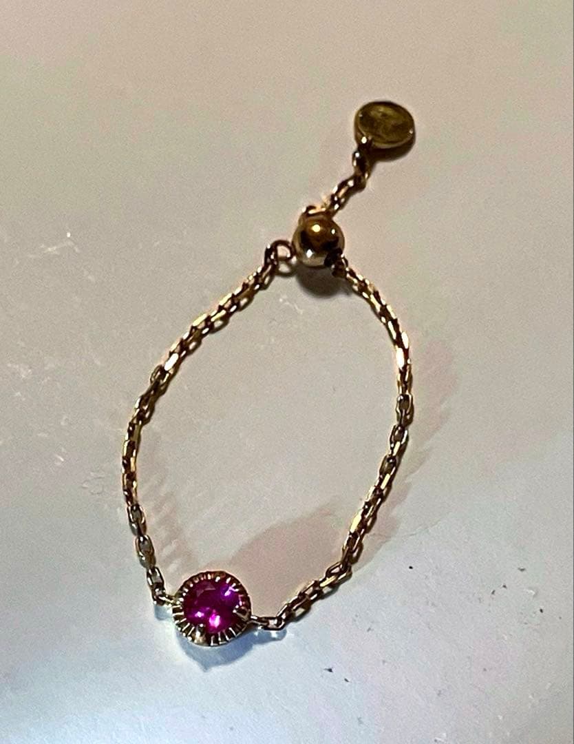 ソーイ✴︎sowi✴︎ K10チェーン（フリー）ルビーリング