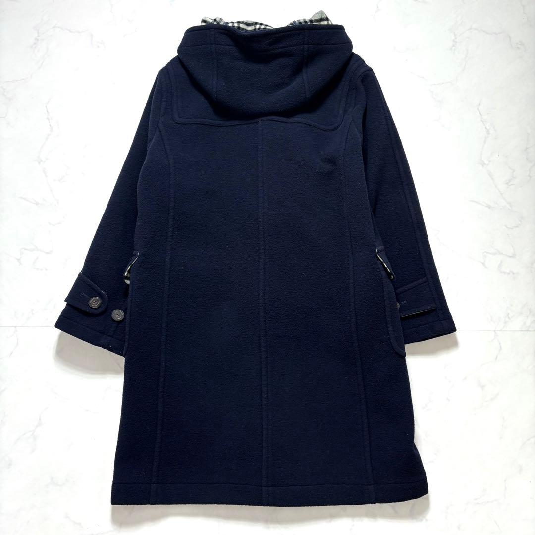 美品✨バーバリーロンドン ダッフルコート ノバチェック ロング ネイビー 160