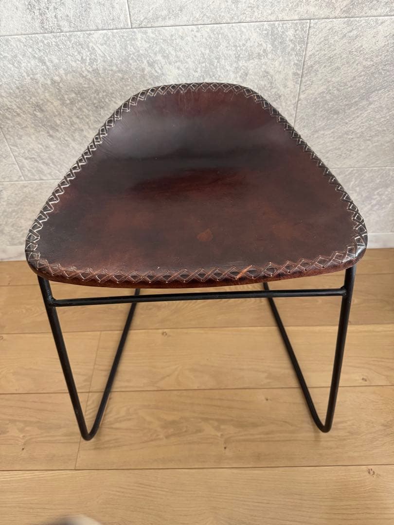 スツール アンティーク おしゃれ 椅子 イス チェア 革 レザー アイアン 本革