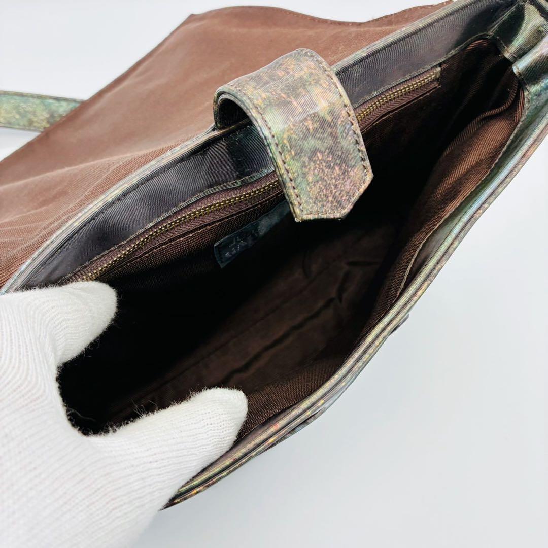 ゴルチエ Vサイバー 玉虫色 ショルダーバッグ メッセンジャーバッグ