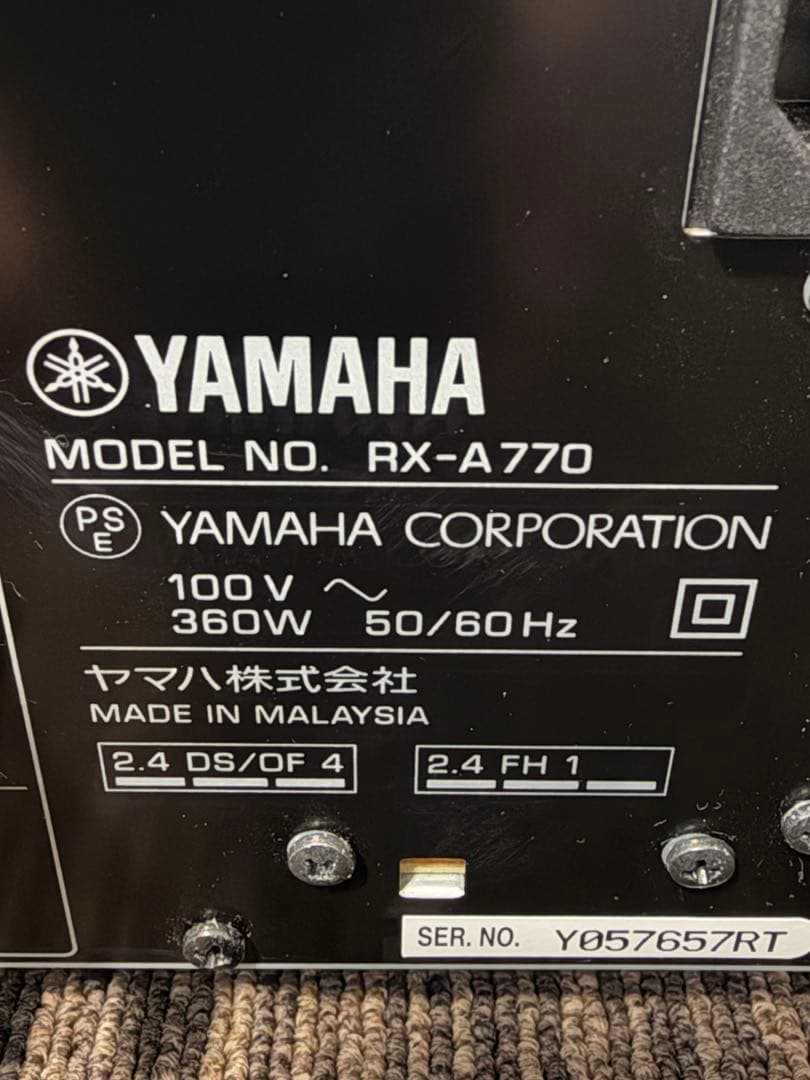 ヤマハ AVレシーバー RX-A770 AVENTAGE【動作確認済・元箱付】