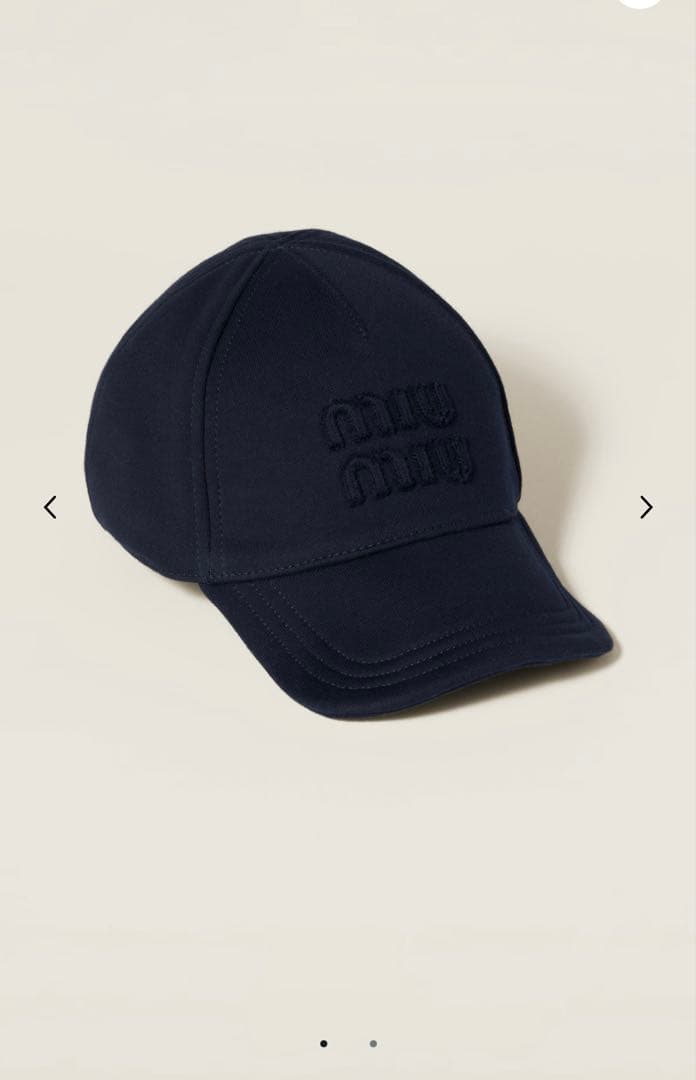 美品　1度試着のみ　miumiu コットンフリースベースボールキャップ