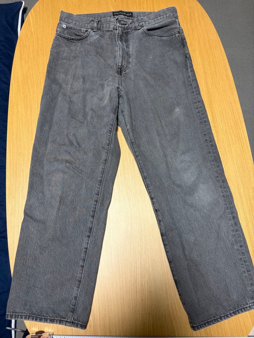 ワコマリア ウォッシュド デニム パンツ ブラック 24FW-WMP-PT01