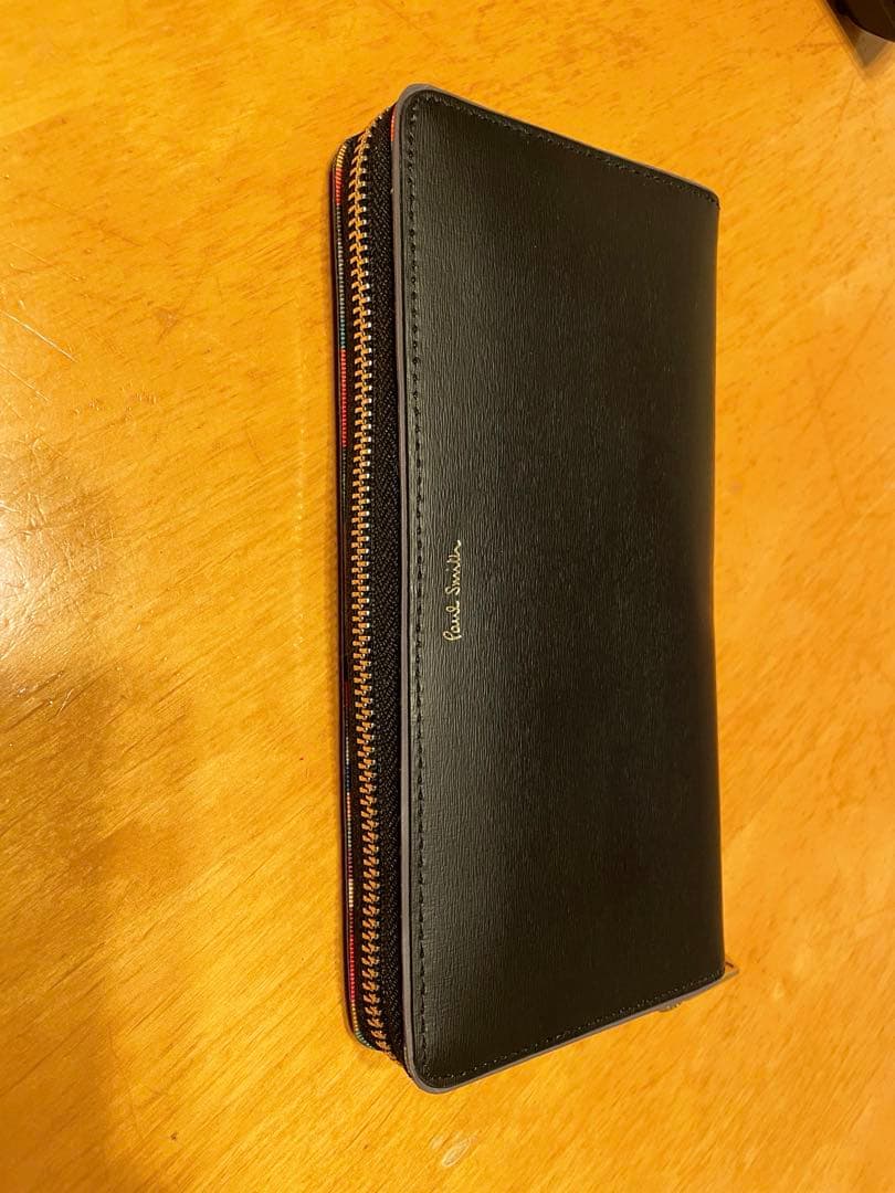 PaulSmith BPW385 ブラックレザー長財布 ゴールドファスナー