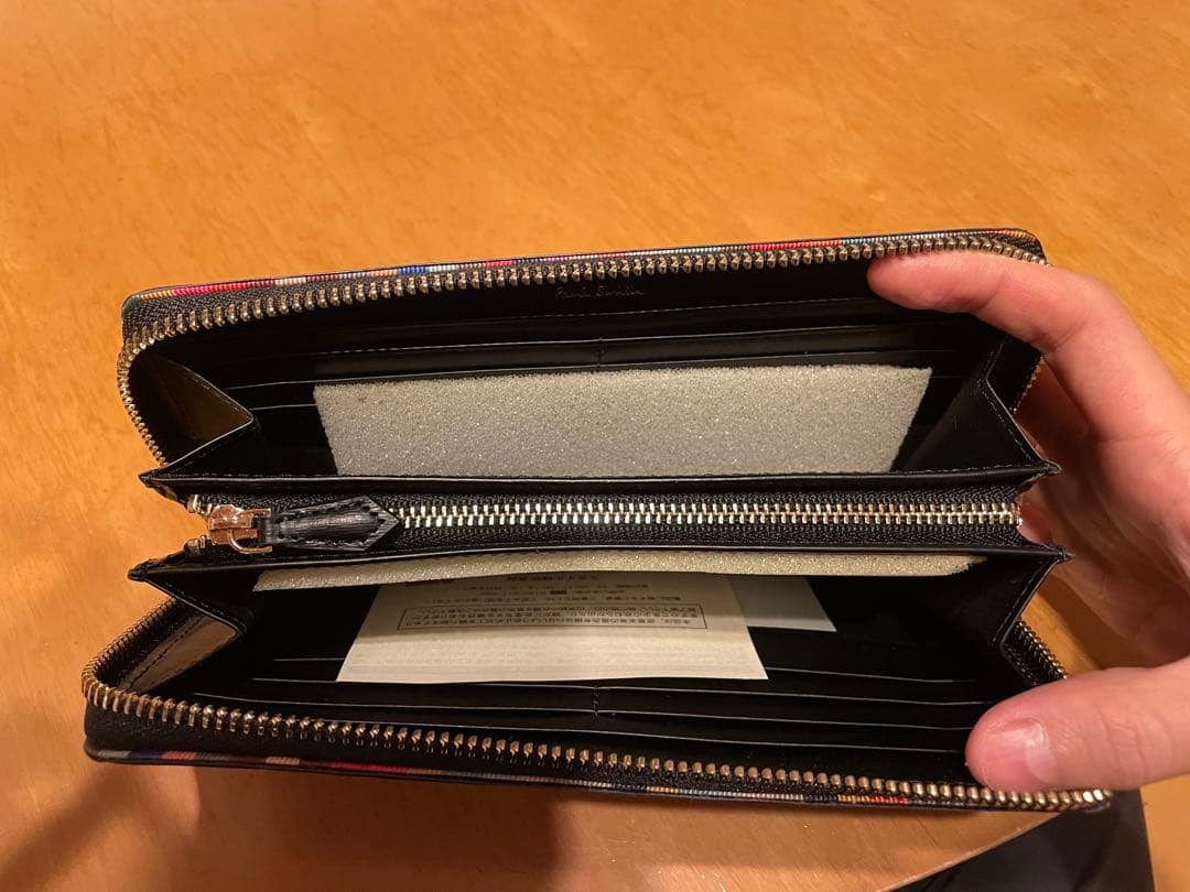 PaulSmith BPW385 ブラックレザー長財布 ゴールドファスナー