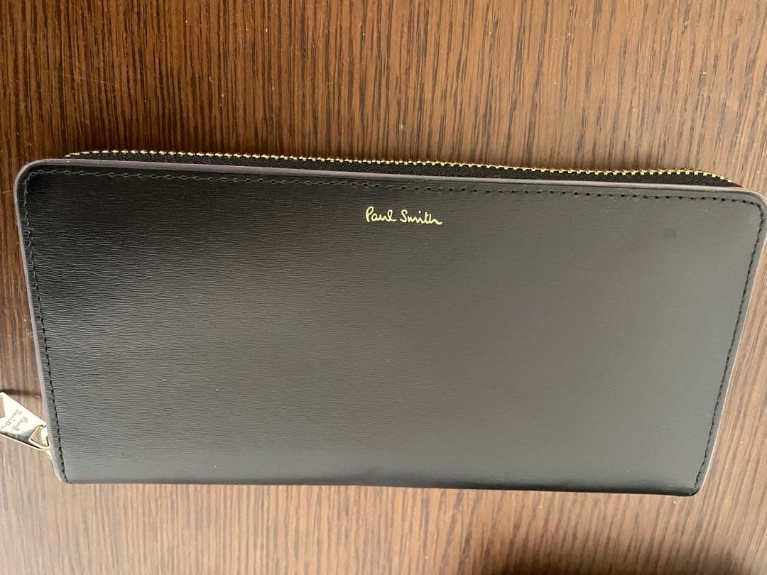 PaulSmith BPW385 ブラックレザー長財布 ゴールドファスナー